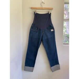 NEW NWT Motherhood Maternity Indigo Blue Jeans Crop XSmall Secret fit Stretch